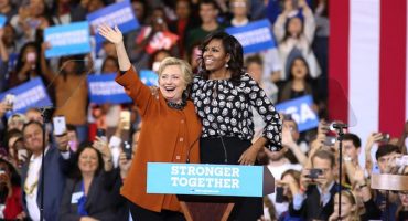  Michelle Obama y Hillary Clinton en Carolina del Norte